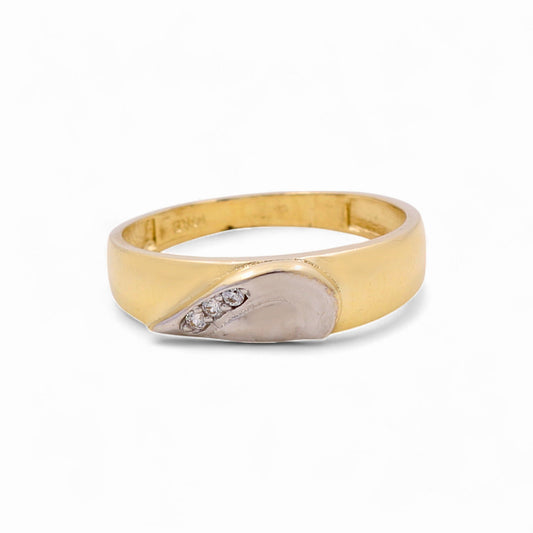 14K Yellow and White Gold Men’s Wedding Band / Stone: Cz / Size: 10.5 / Weight: 3.5 GR / CEEMWBTT4BS-2