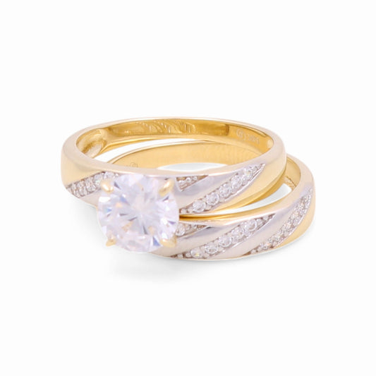 14K Yellow and White Gold Women’s Bridal Set / Stone: Cz / Size: 7 / Weight: 4.5 GR / KEEWRTT4BS-8
