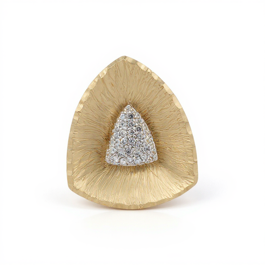 10K Yellow Gold Fashion Women's Ring with White Cz / Size: 7.5 / Weight: 4.6 GR / CQWR0FS-21