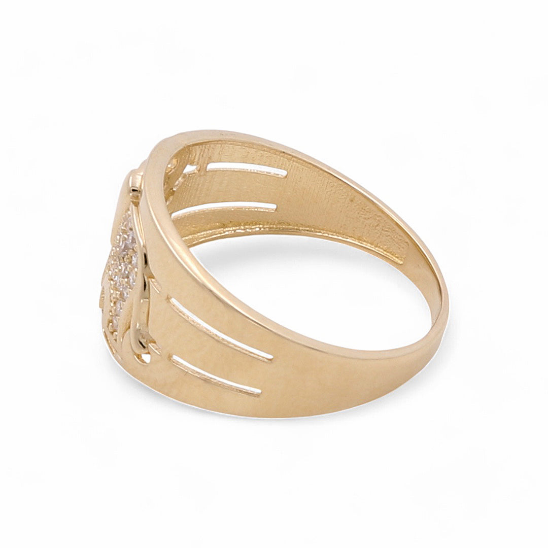 14K Yellow Gold Elephant Women's Ring / CZ / Size: 8 / COWR4HP