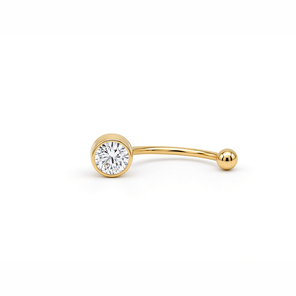 14K Yellow Gold Fashion Piercing with Cz Stone / 6-A79301KS5