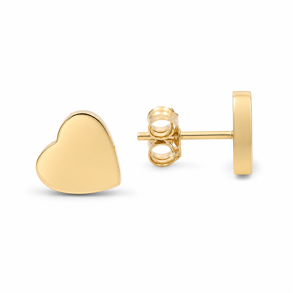 10K  Yellow Gold Fashion Women's Stud Earring / Size:9mm  / Weight: 1.6 GR / DQES0HR-1