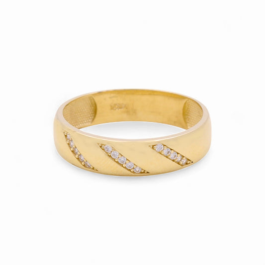 14K Yellow Gold Men’s Wedding Band / Stone: Cz / Size: 10.5 / Weight: 2.5 GR / CEEMWB4BS-10
