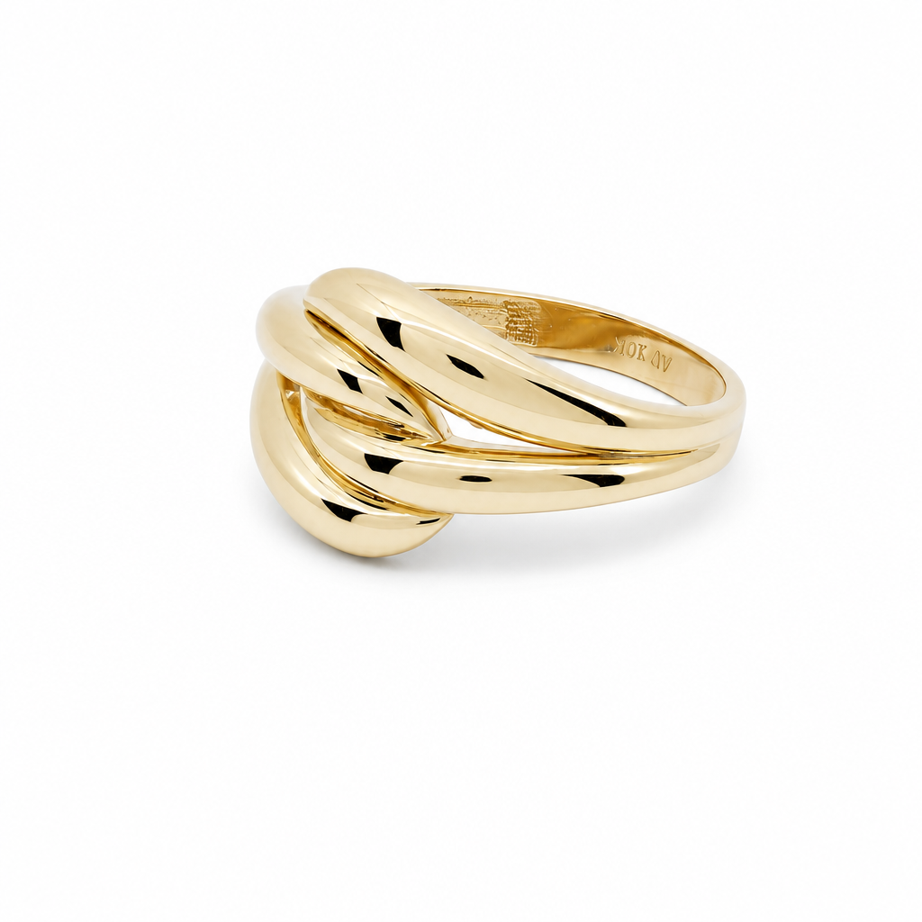 10K Yellow Gold Fashion Women's Ring  / Size:7 / Weight: 2.3 GR / P02R-1312