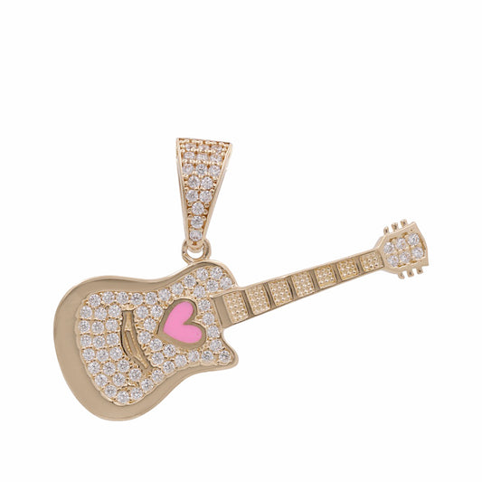 14K Yellow Gold Guitar Pendant / Weight: 3.1 GR / COPD4GT