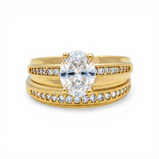 10K Yellow Gold Women’s Bridal Set / Stone: Cz / Size: 8 / Weight: 6.6 GR / CLBWR0BS-5