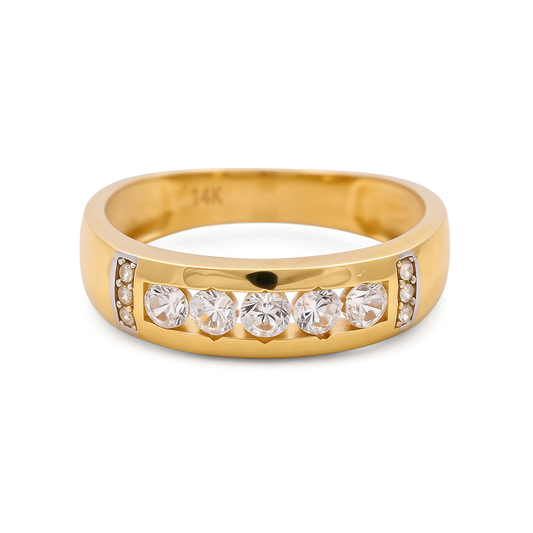 14K Yellow Gold Men’s Wedding Band / Stone: Cz / Size: 10.5 / Weight: 4 GR / CEEMWB4BS-30