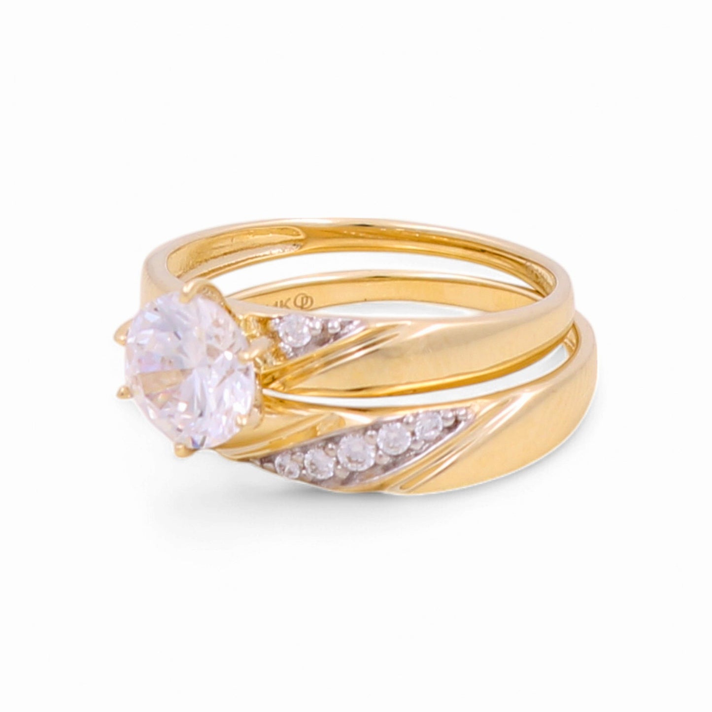 14K Yellow Gold Women’s Bridal Set / Stone: Cz / Size: 7 / Weight: 3.5 GR / KEEWR4BS-12