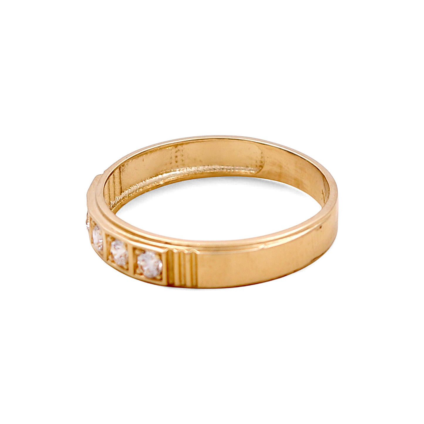 14K Yellow Gold Men’s Wedding Band / Stone: Cz / Size: 10.5 / Weight: 2.5 GR / DEEMWB4BS-5
