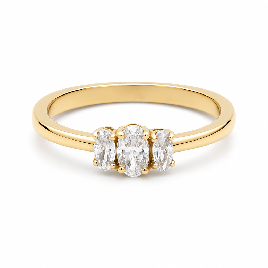 14k Yellow Gold Women's Engagement Ring / Weight: 2 GR / KEWR4ER-7