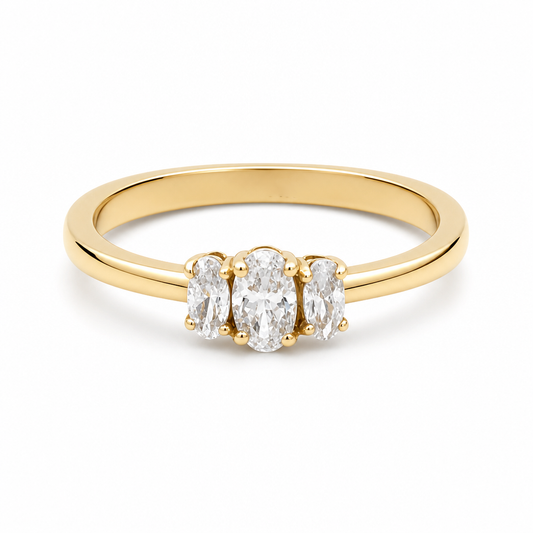 14k Yellow Gold Women's Engagement Ring / Weight: 2 GR / KEWR4ER-7