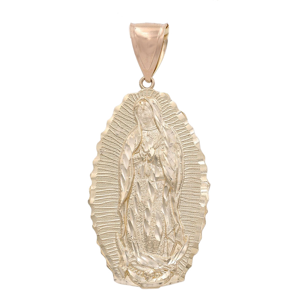 14K Yellow Gold Virgen Religious Pendant