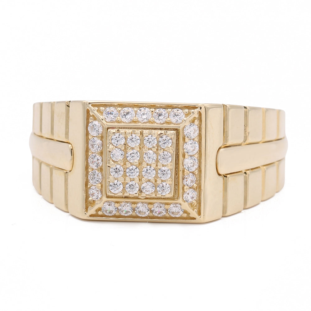 14K Yellow Gold Fashion Ring with Cubic Zirconias