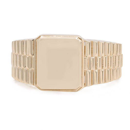 14K Yellow Gold Fashion Link Shape Ring