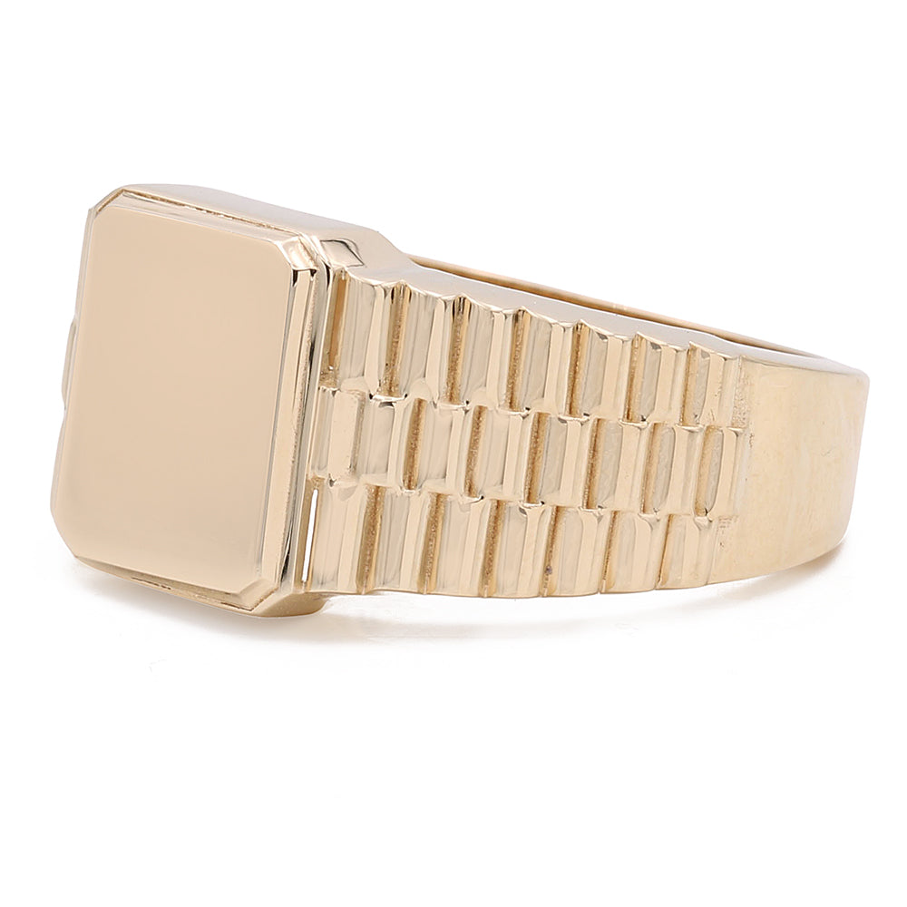 14K Yellow Gold Fashion Link Shape Ring