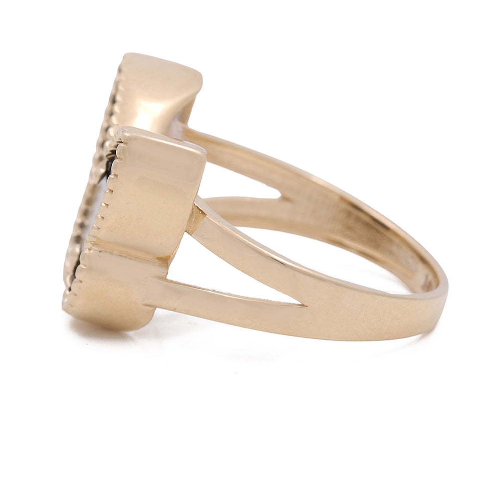 14K Yellow Gold with Black Only Butterfly Fashion Ring
