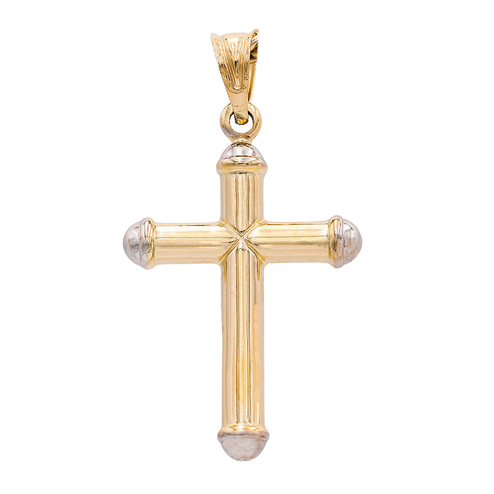 14K Yellow and White Gold Cross Pendant