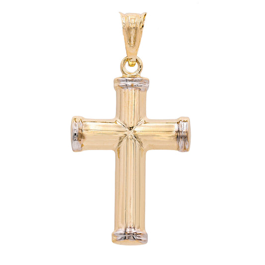 14K Yellow and White Gold Cross Pendant