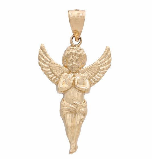 14K Yellow Gold Praying Angel  Pendant