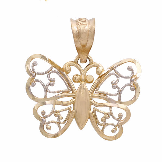 14K Yellow Gold Butterfly Pendant