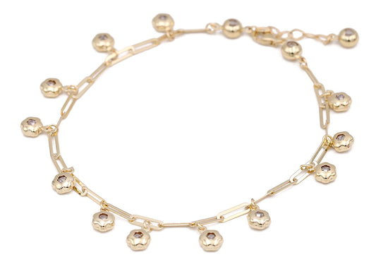 14K Yellow Gold Fashion Beads Bracelet