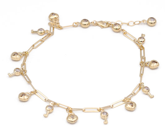 14K Yellow Gold Fashion Beads Bracelet