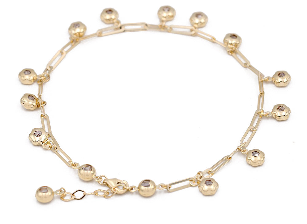 14K Yellow Gold Fashion Beads Bracelet