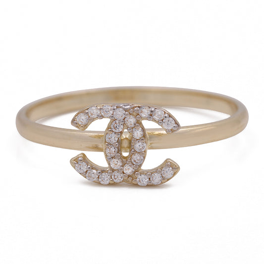 14K Yellow Gold Fashion Ring with Cubic Zirconias