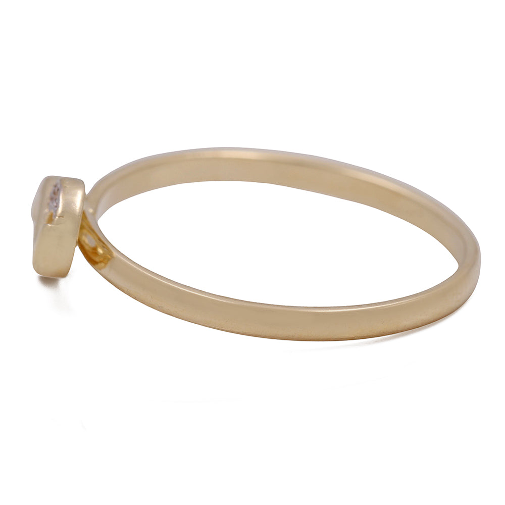 14K Yellow Gold Fashion Infinity Ring with Cubic Zirconias