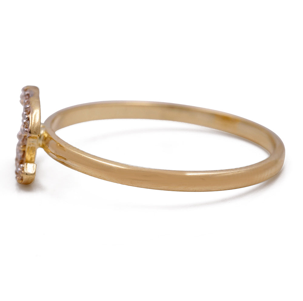 14K Yellow Gold Fashion Ring with Cubic Zirconias
