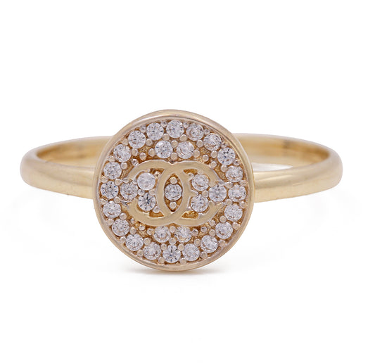 14K Yellow Gold Fashion Ring with Cubic Zirconias