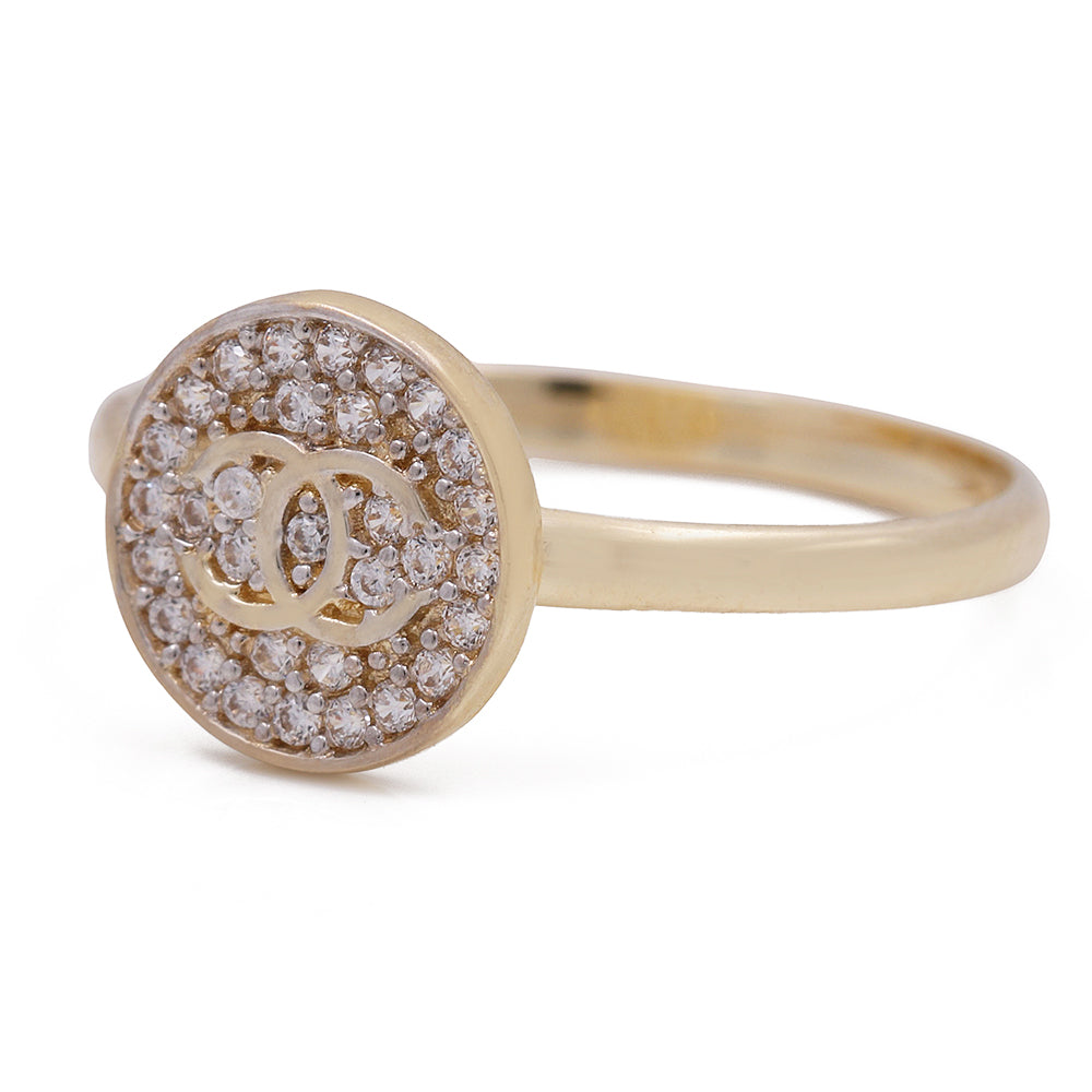 14K Yellow Gold Fashion Ring with Cubic Zirconias