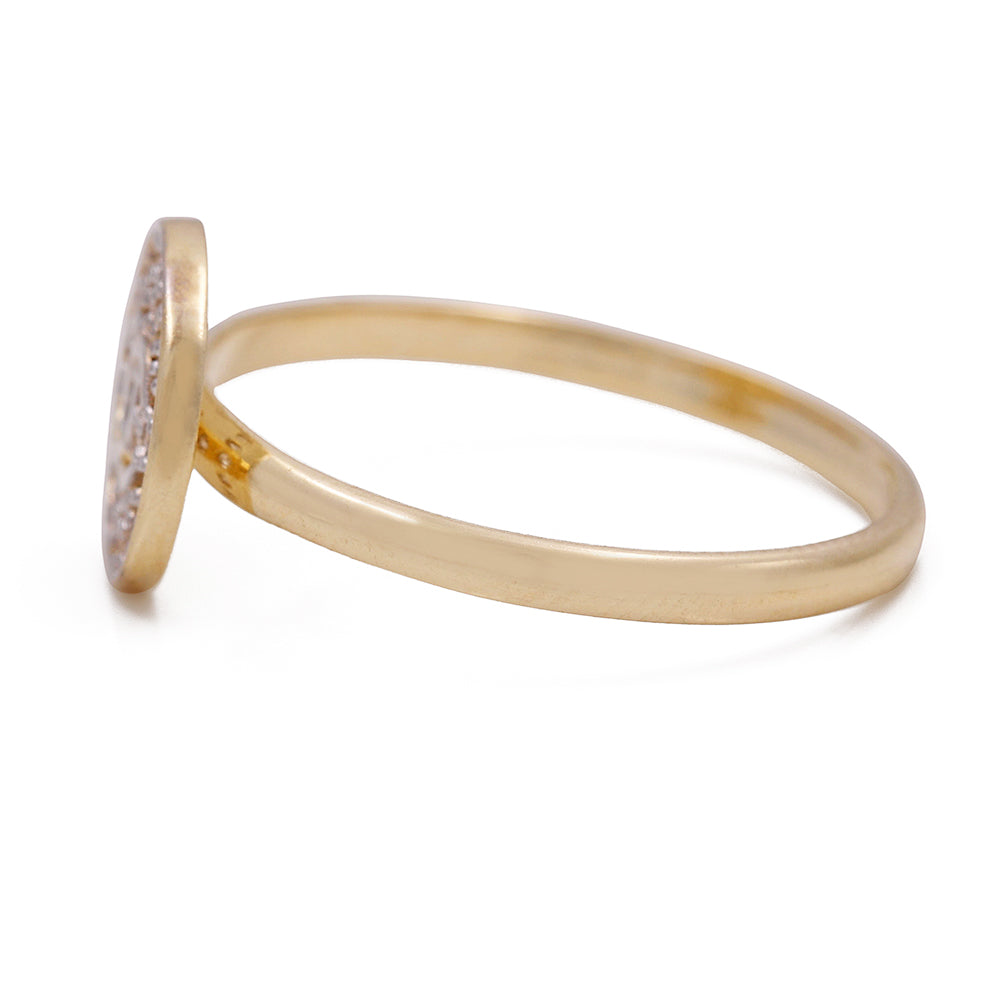 14K Yellow Gold Fashion Ring with Cubic Zirconias
