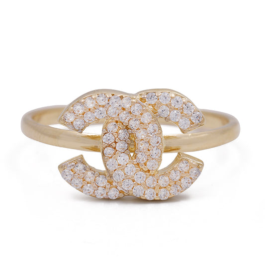14K Yellow Gold Fashion Ring with Cubic Zirconias