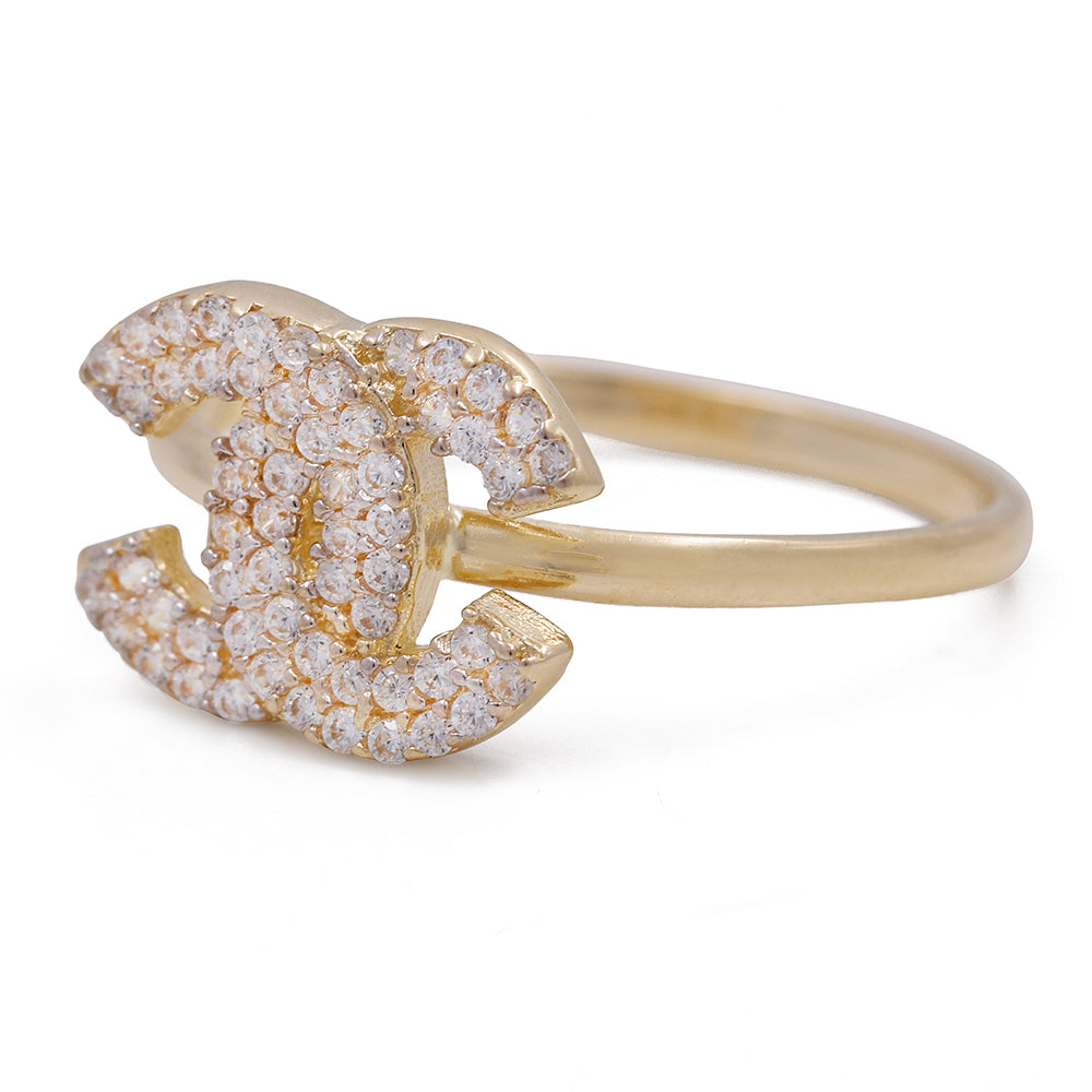 14K Yellow Gold Fashion Ring with Cubic Zirconias