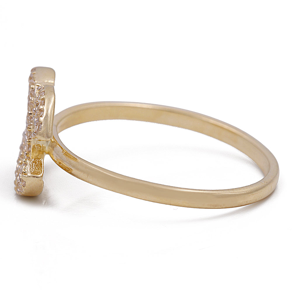 14K Yellow Gold Fashion Ring with Cubic Zirconias