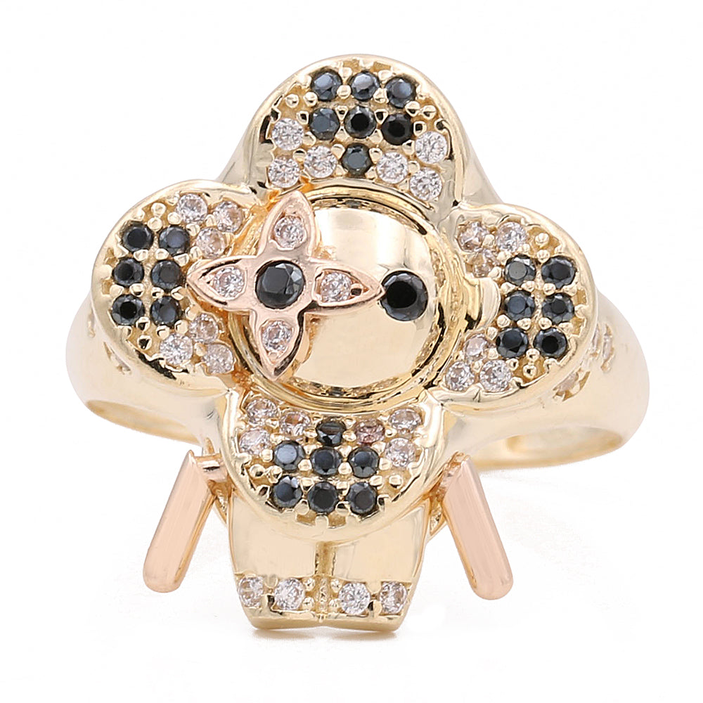14K Yellow and Rose Gold Flower Ring