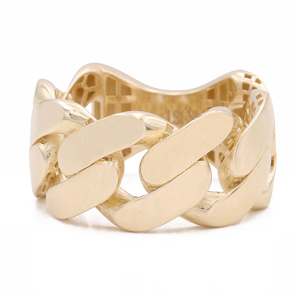 14K Yellow Gold Fashion Cuban Link Ring