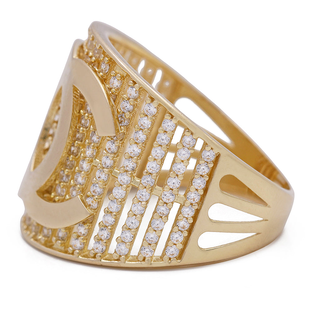 14K Yellow Gold Fashion Ring with Cubic Zirconias