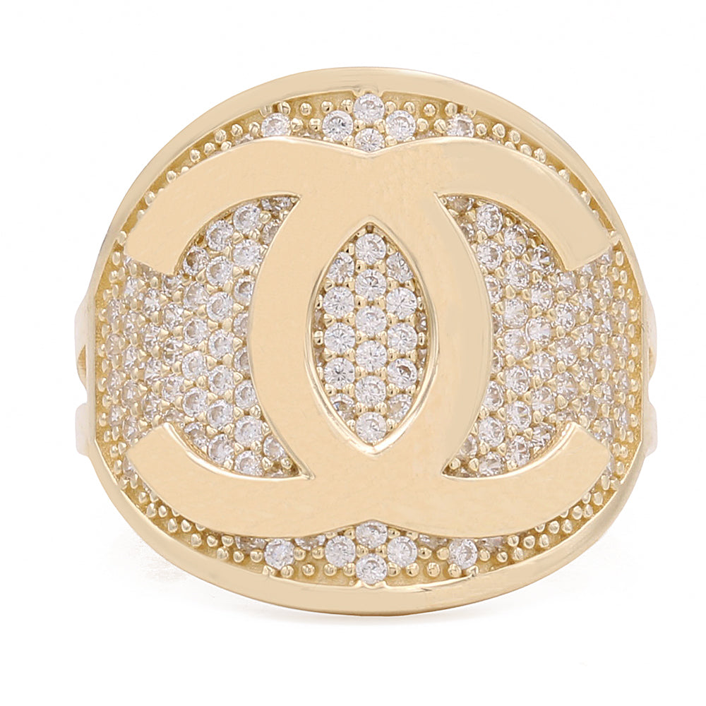 14K Yellow Gold Fashion Ring with Cubic Zirconias
