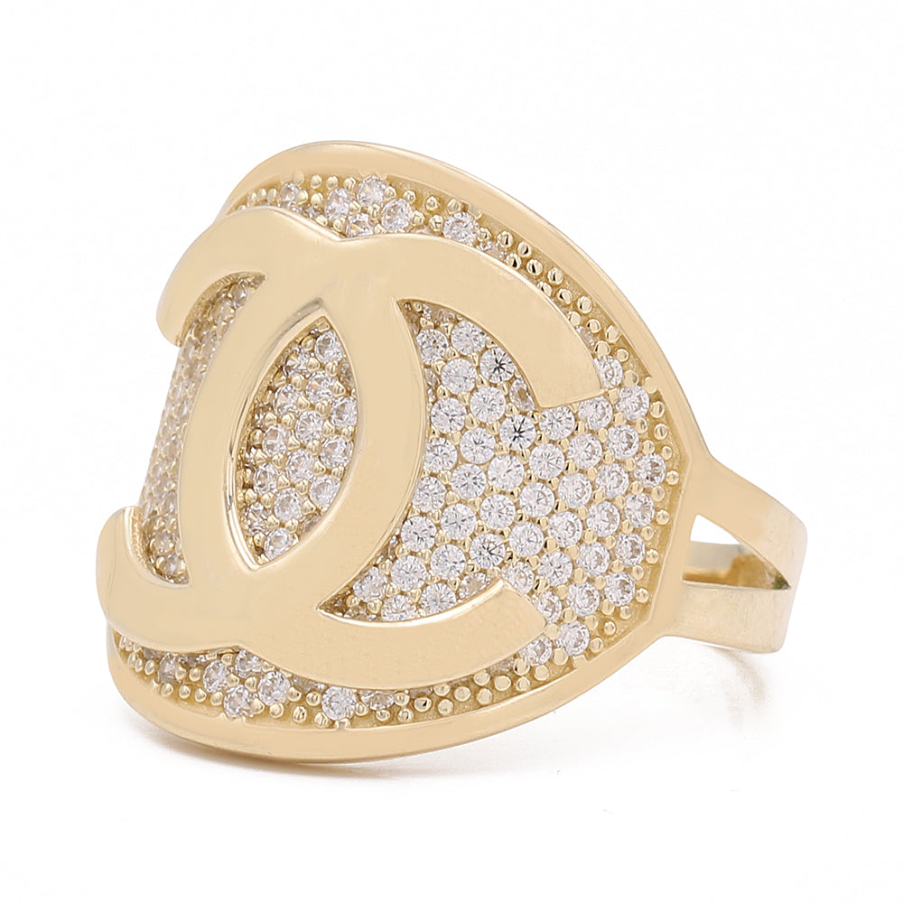 14K Yellow Gold Fashion Ring with Cubic Zirconias