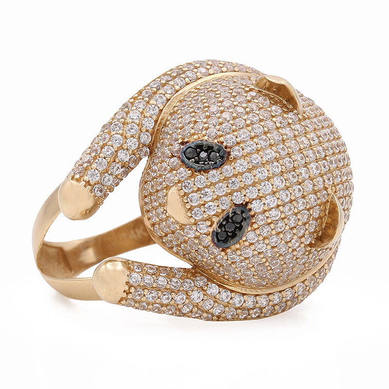 14K Yellow Gold Fashion Bear Shape Ring