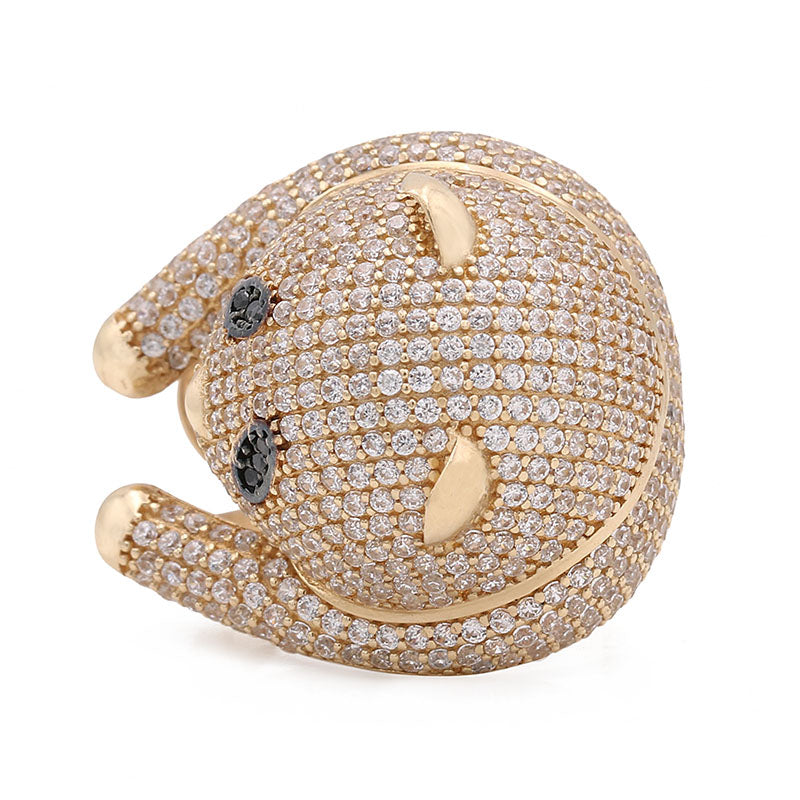 14K Yellow Gold Fashion Bear Shape Ring