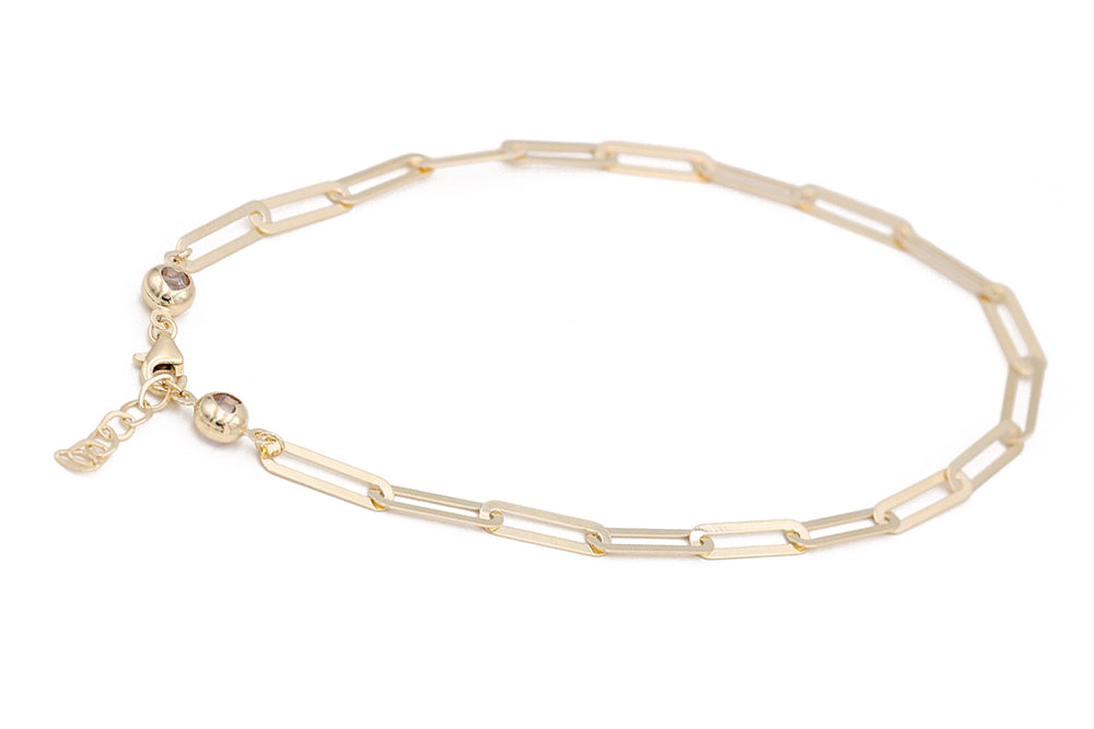 14K Yellow Gold Fashion Link Ankle Bracelet