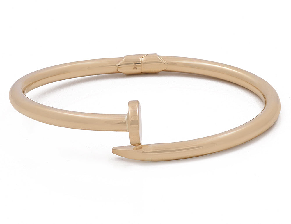 14K Yellow Gold Fashion Women's Nail Bracelet