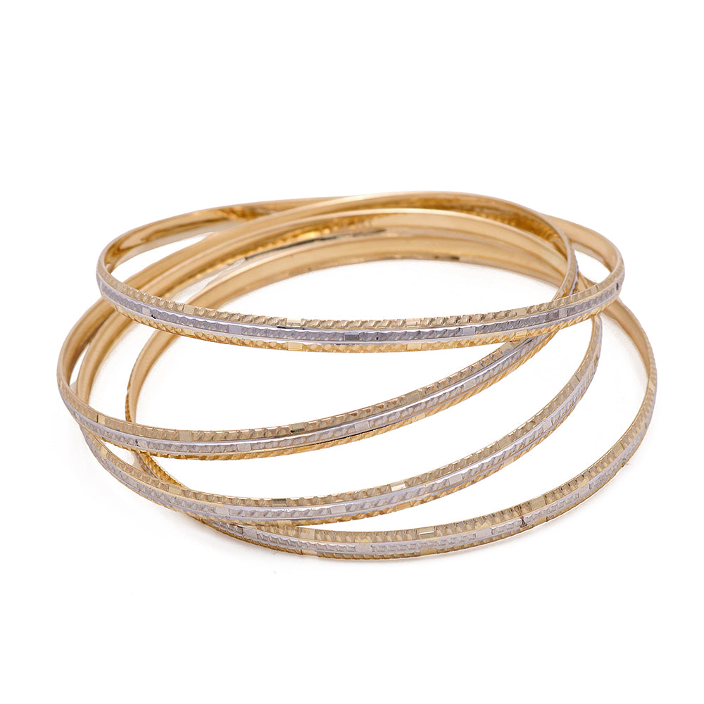 14K Yellow Gold Fashion Women's Bangles Bracelet