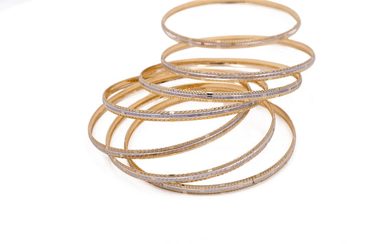 14K Yellow Gold Fashion Women's Bangles Bracelet