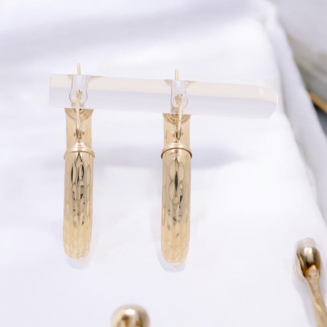 10K Yellow Gold Fashion Hoop Earrings