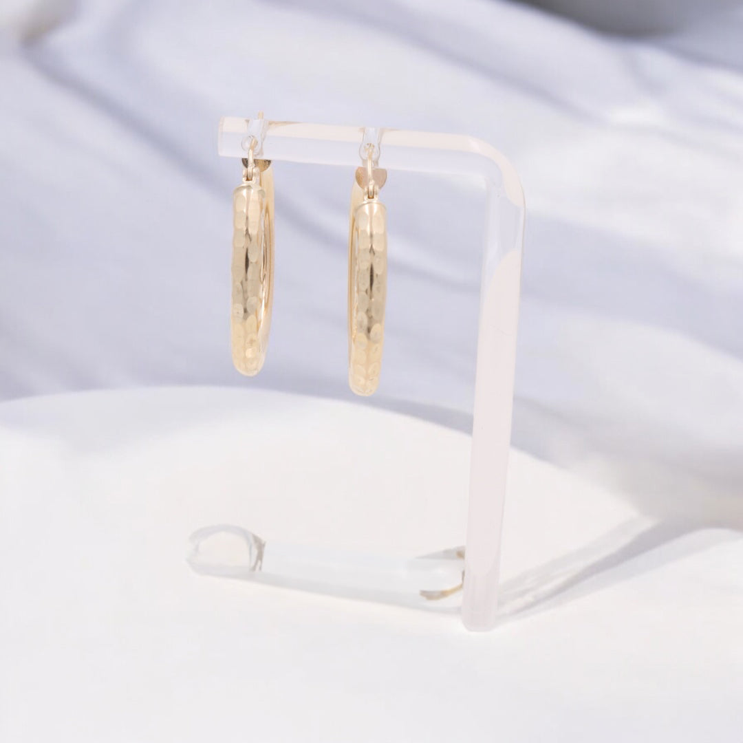 10K Yellow Gold Fashion Hoop Earrings