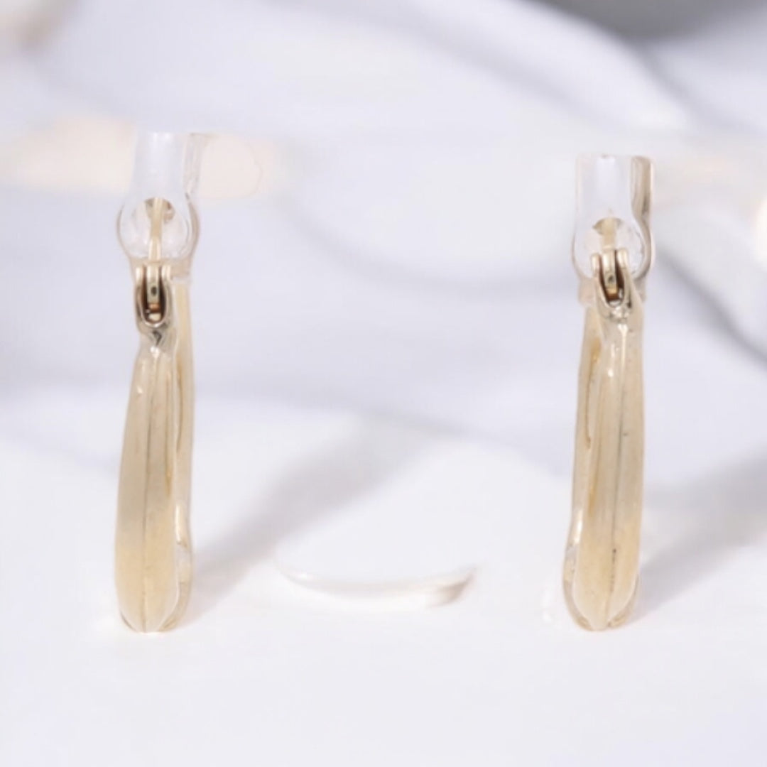 10K Yellow Gold Fashion Hoop Earrings